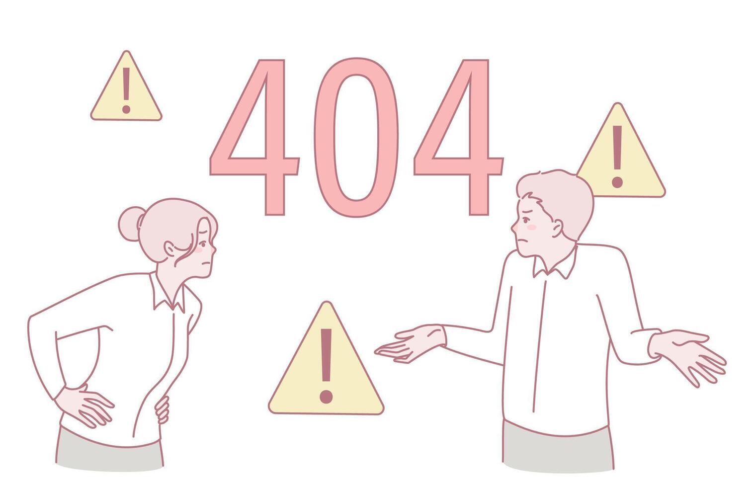 404 Error This shows a significant miscommunication between two individuals in a scenario vector