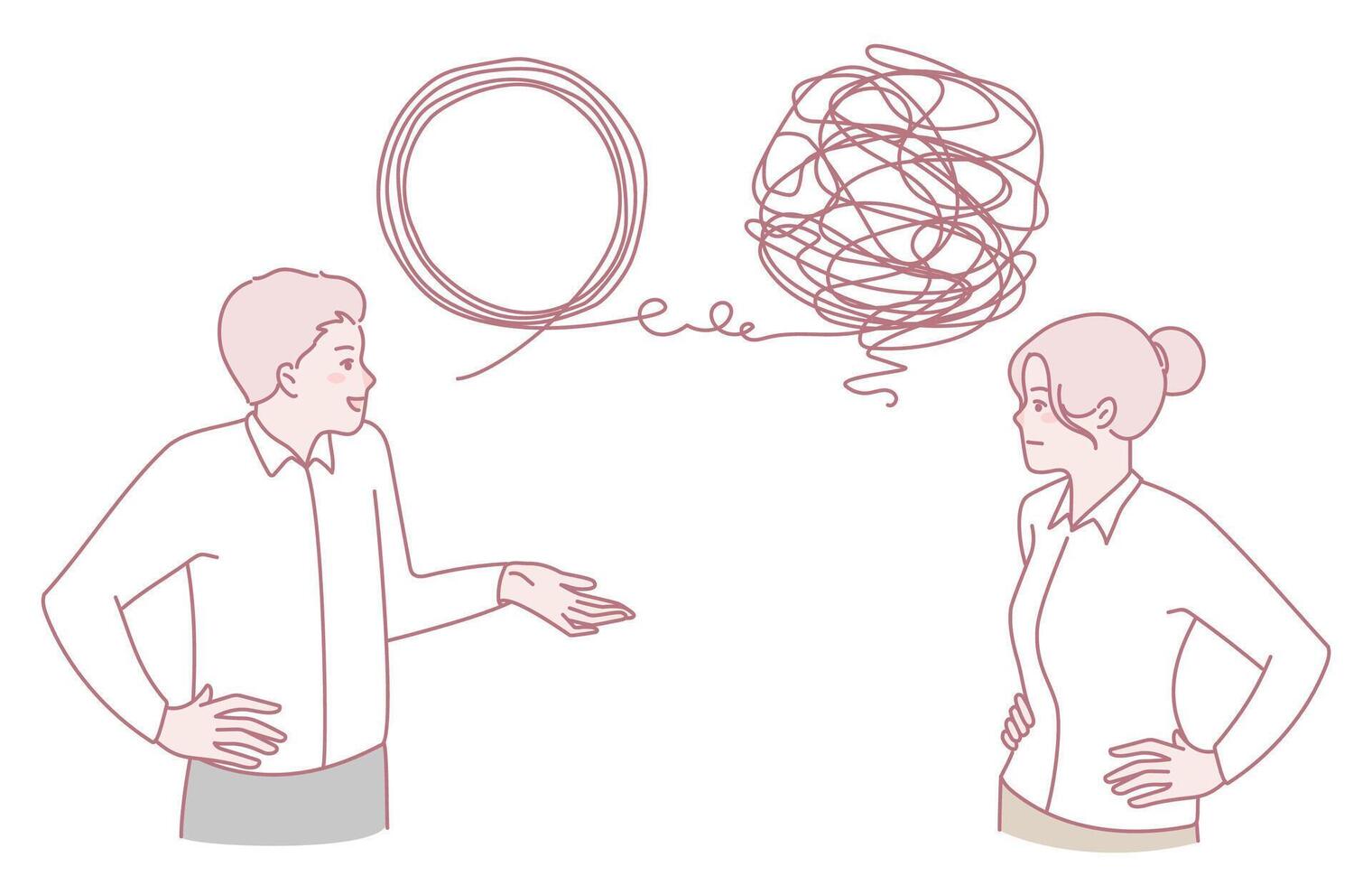Understanding Effective Communication Differentiating Clear from Confused Conversations vector