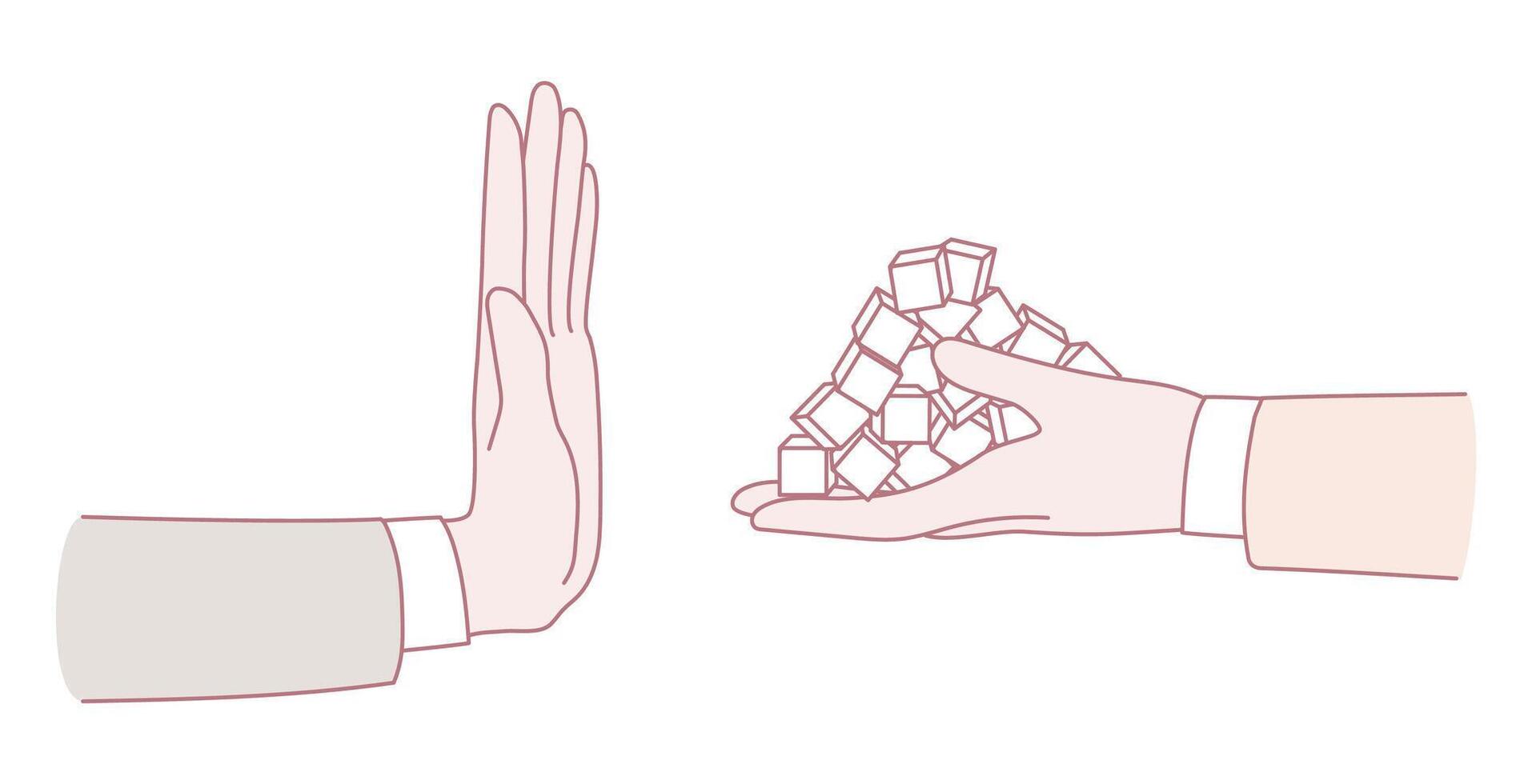 Rejecting Unwanted Offers An Illustrated Guide with Hand Signals to Help You Decline vector