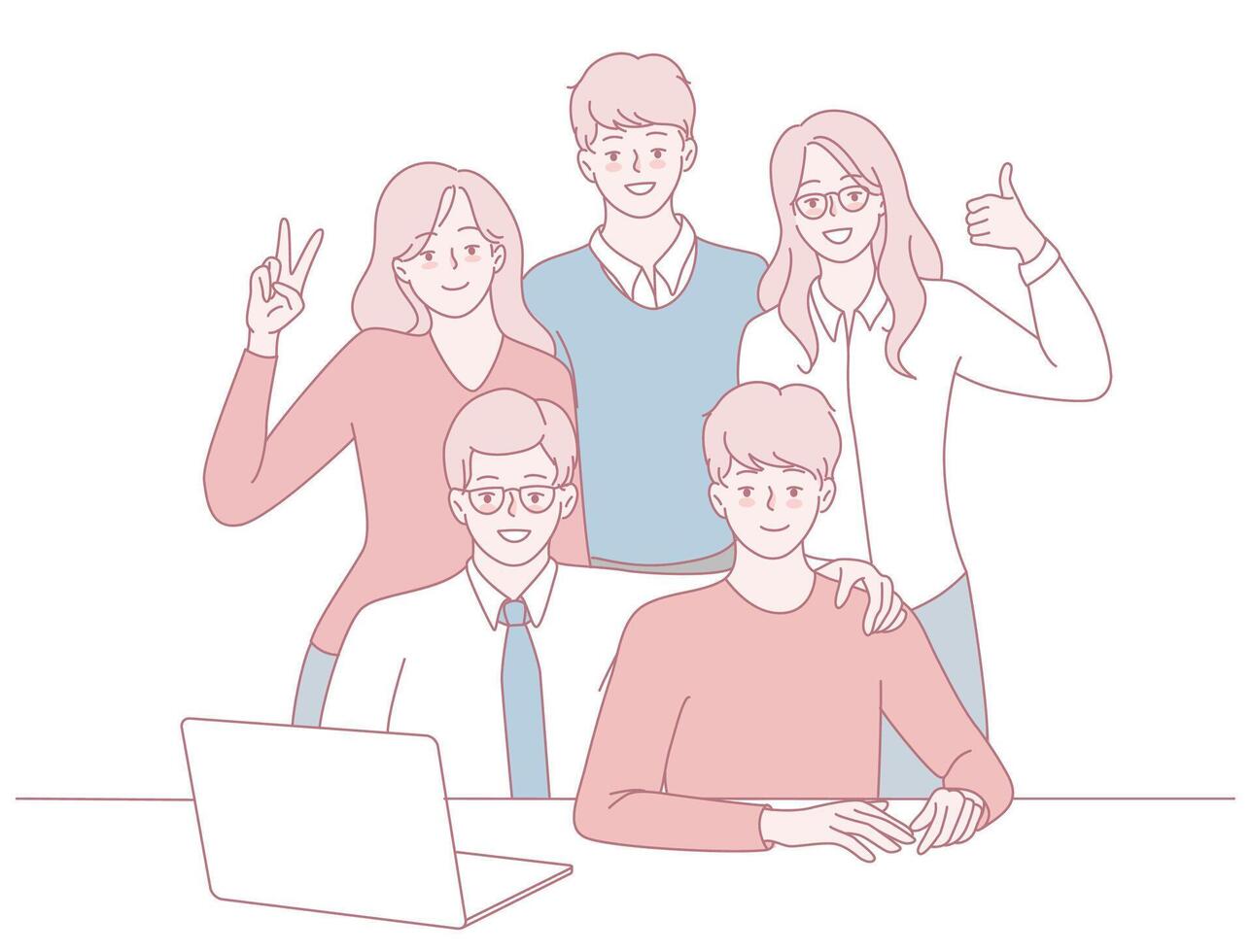 Creative professionals collaborate in a modern workspace, sharing ideas and celebrating diversity vector