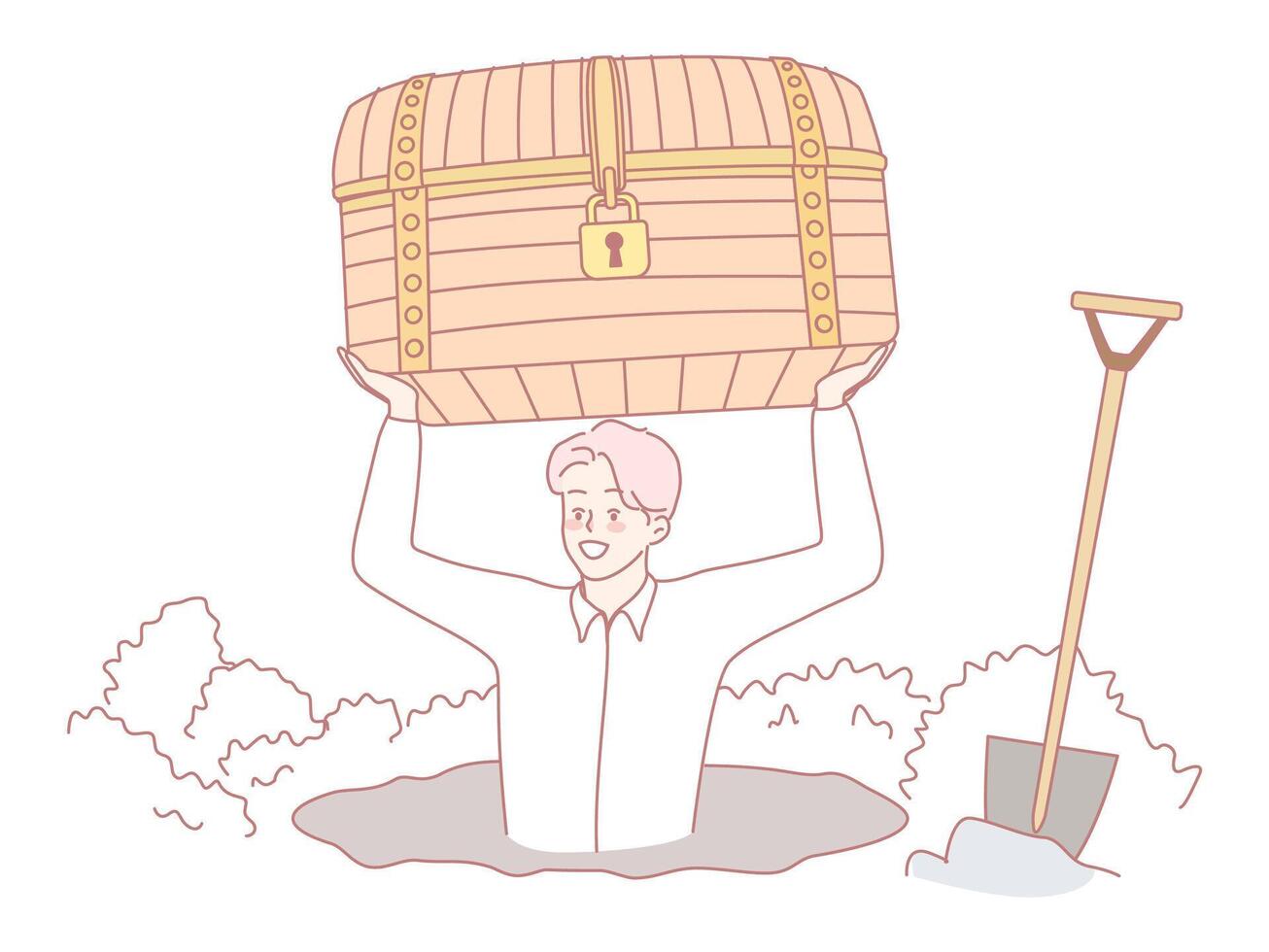 Treasure Discovery A Thrilling Journey of Unearthing a Hidden Chest Filled with Wonders vector