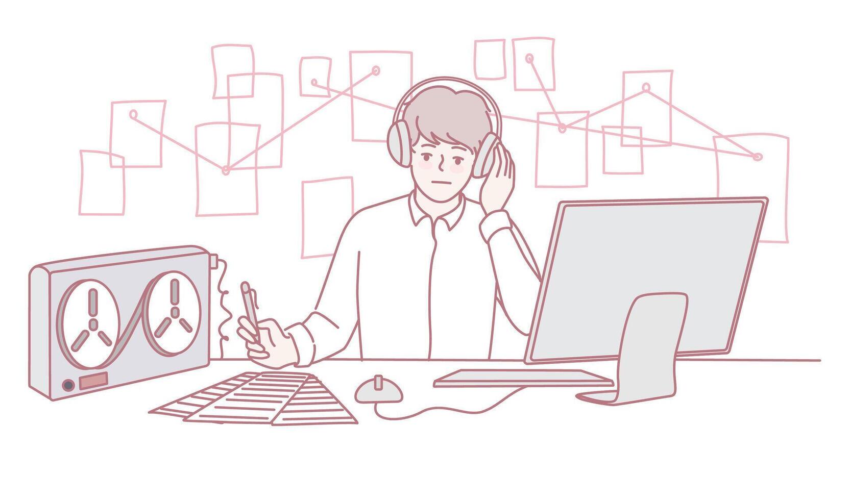 A Professional Media Stocker Expert in Analyzing Insights Derived from Data Trends and Patterns vector