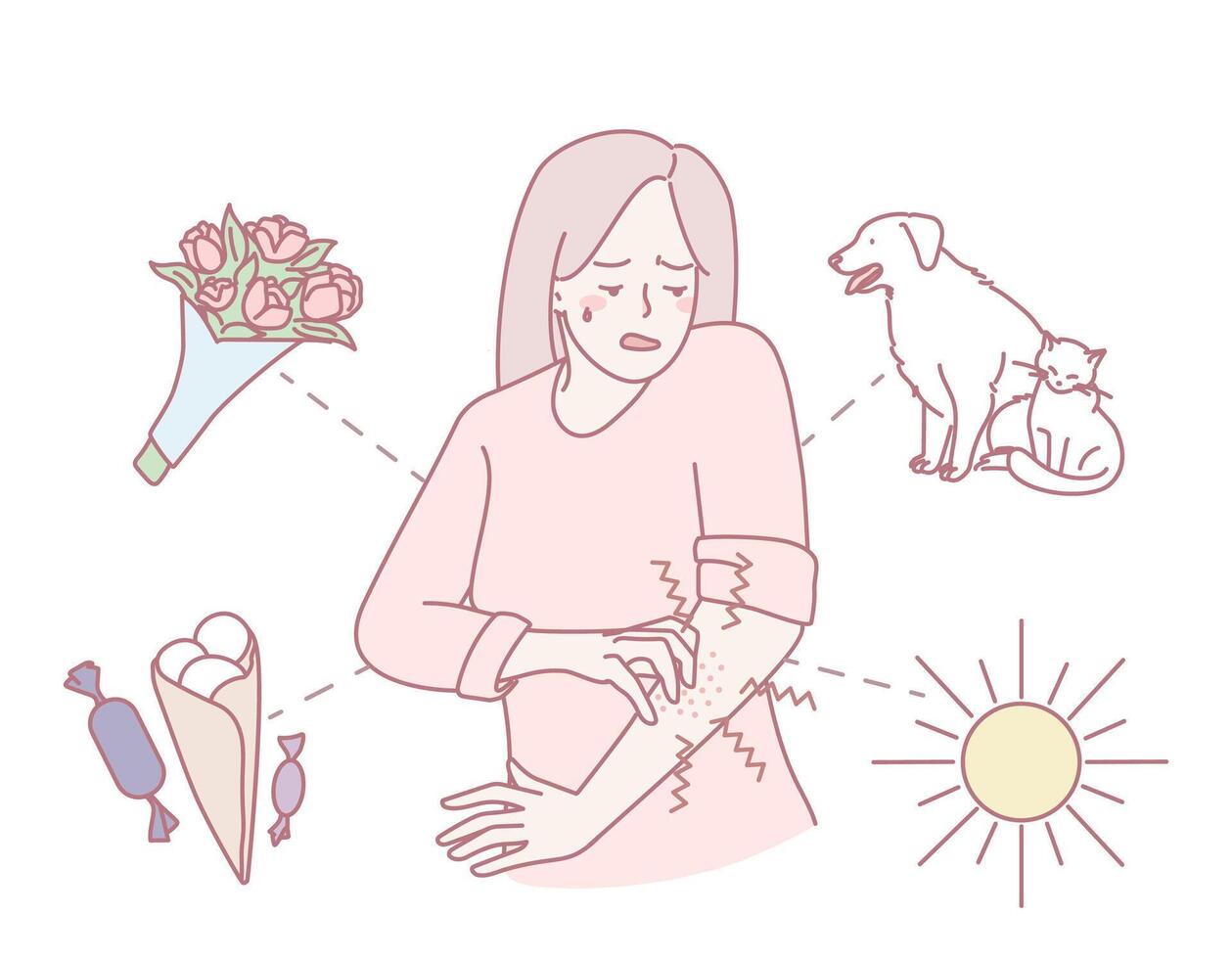 Illustrating Different Emotional Expressions and Their Triggers in Various Art Forms vector