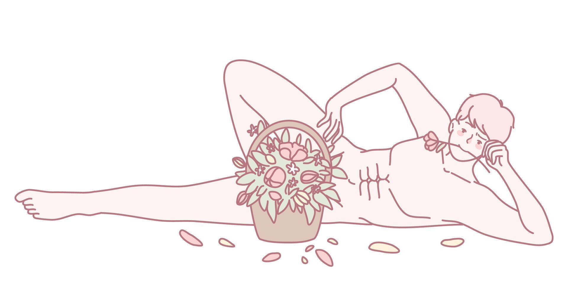 A Creative and Artistic Representation that Celebrates the Floral Beauty and Anatomy vector