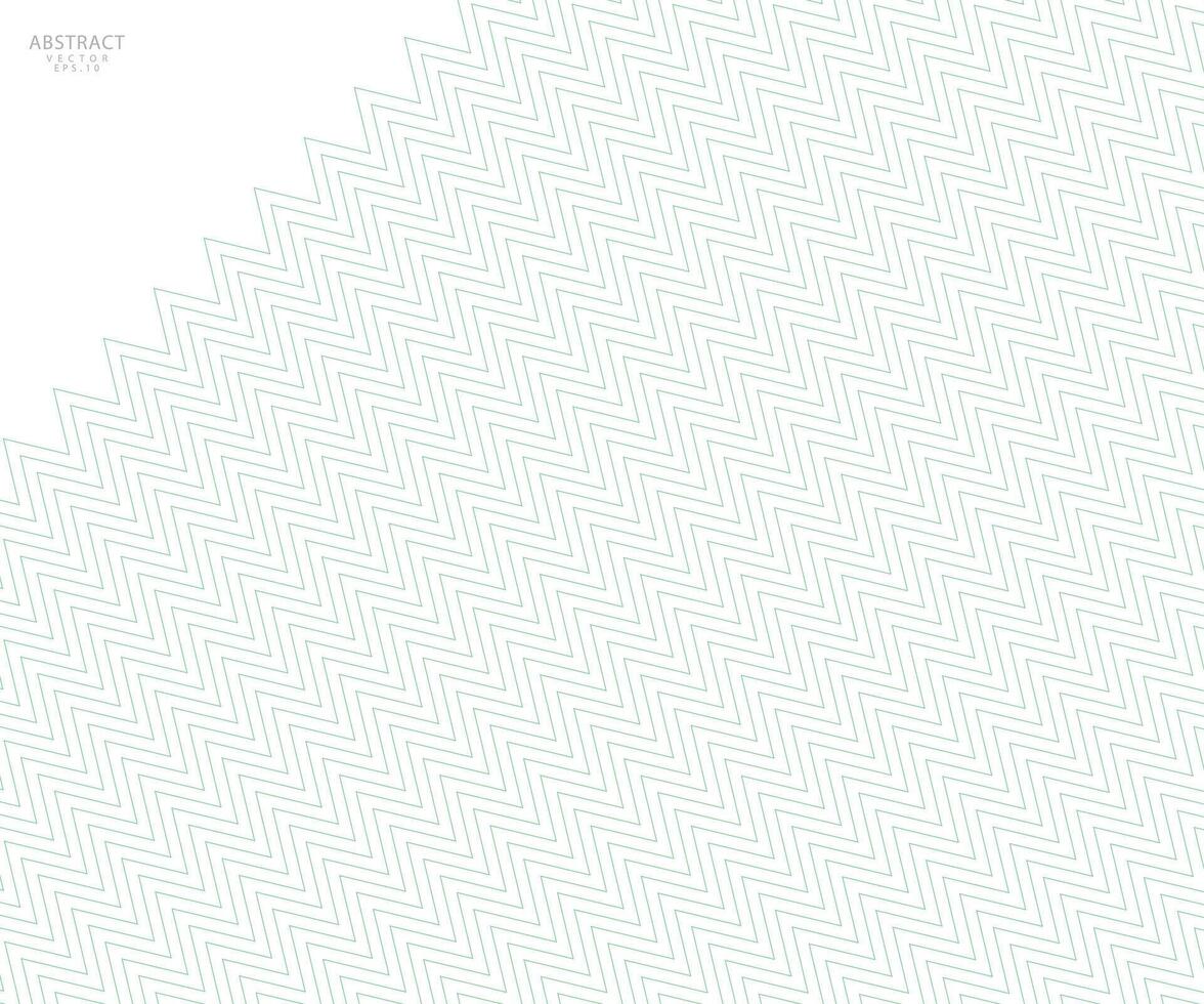 Green zigzag wave line pattern background vector