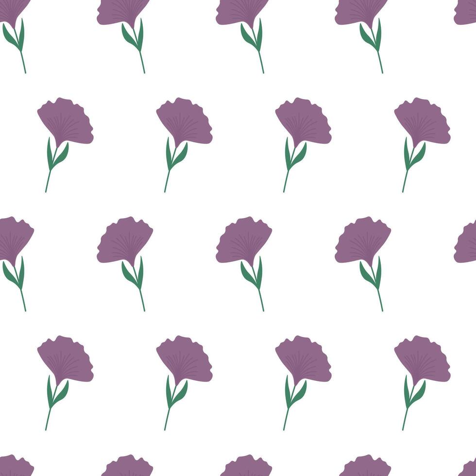 Seamless Floral Pattern with Violet Petals vector