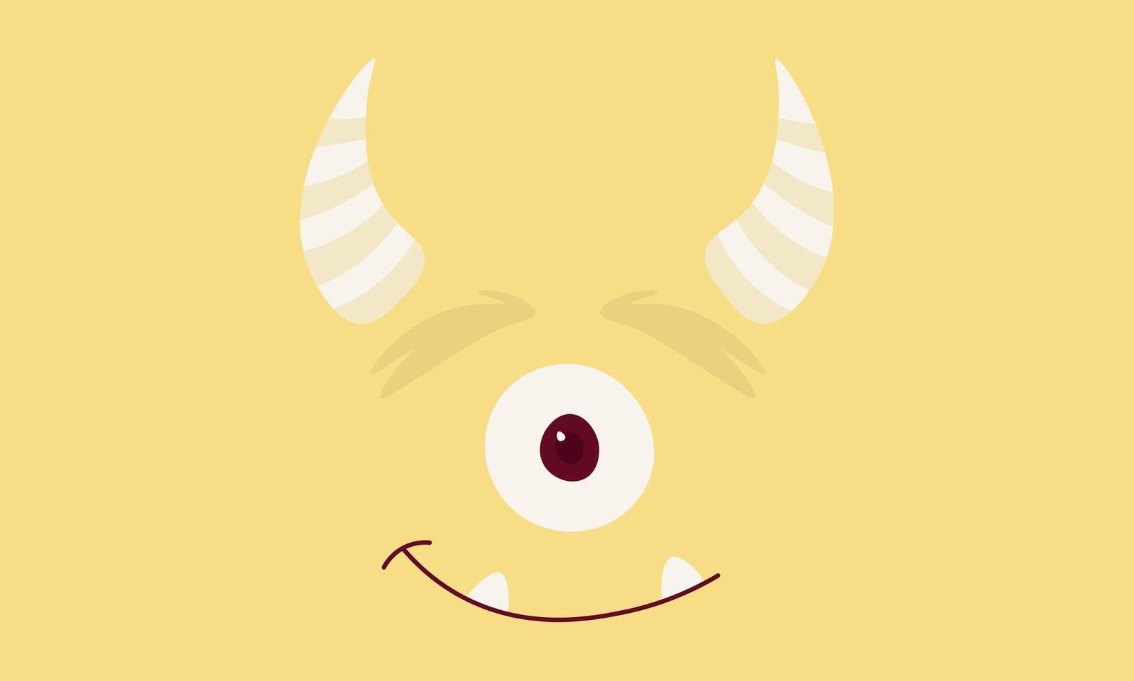 Funny Cyclops Monster Face Background vector