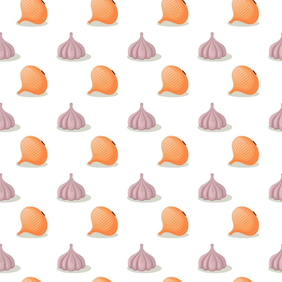 vec onion and garlic seamless vector