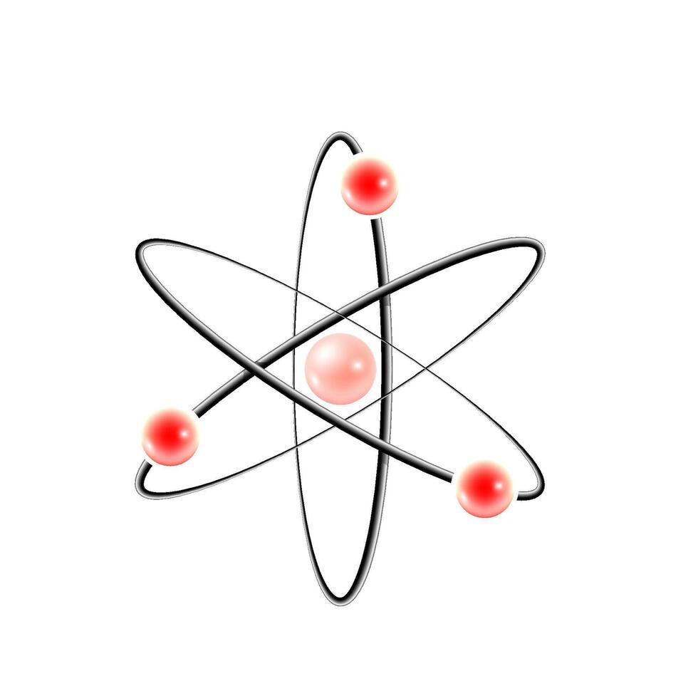 Atom isolated on white ill vector