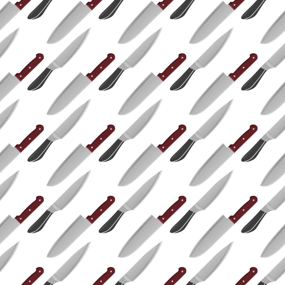Kitchen Knife Seamless Pattern. Ill vector