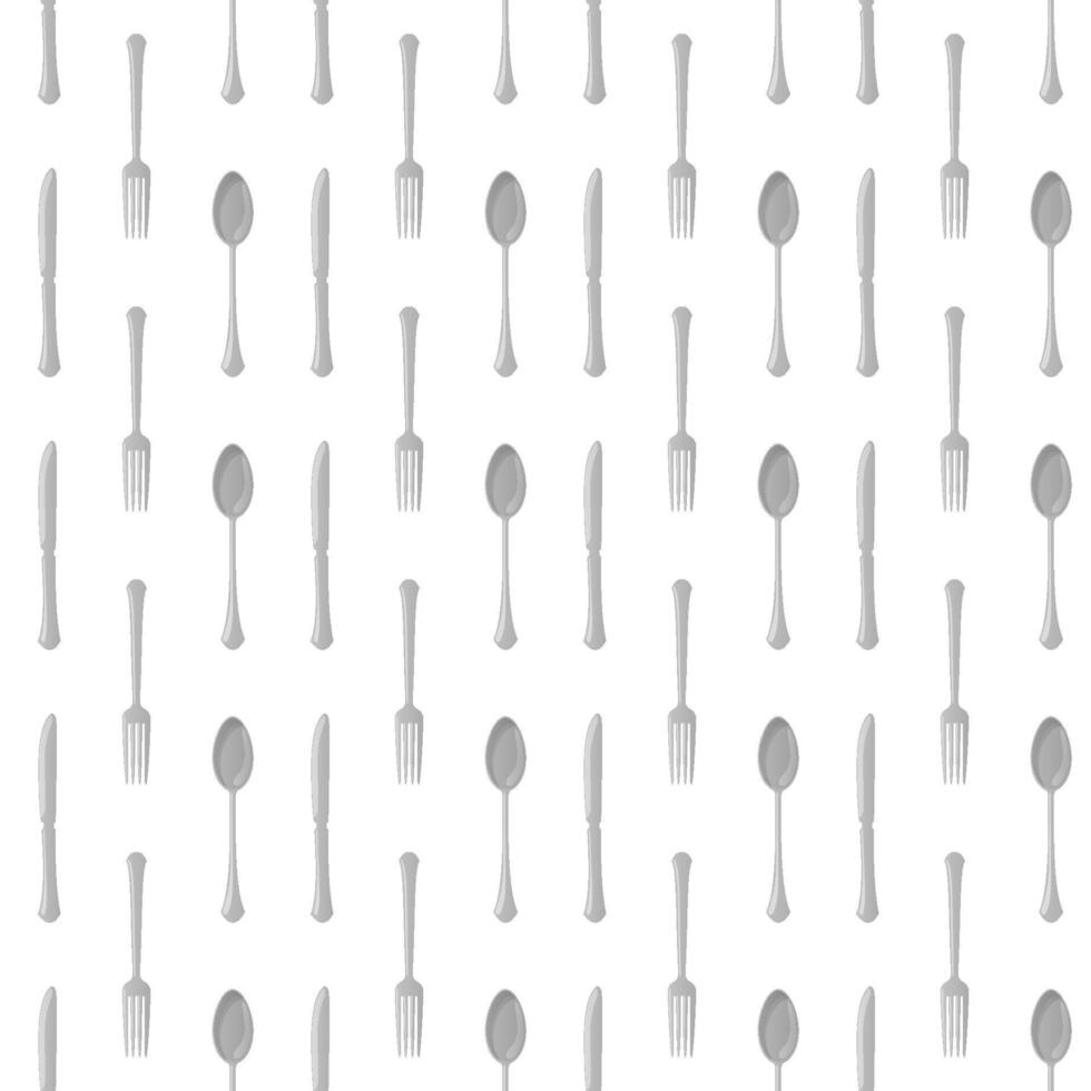 seamless cutlery pattern on white back vector