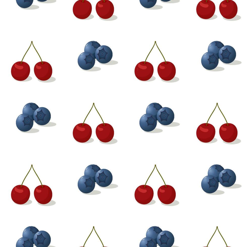 berries seamless pattern isolated on white. vector