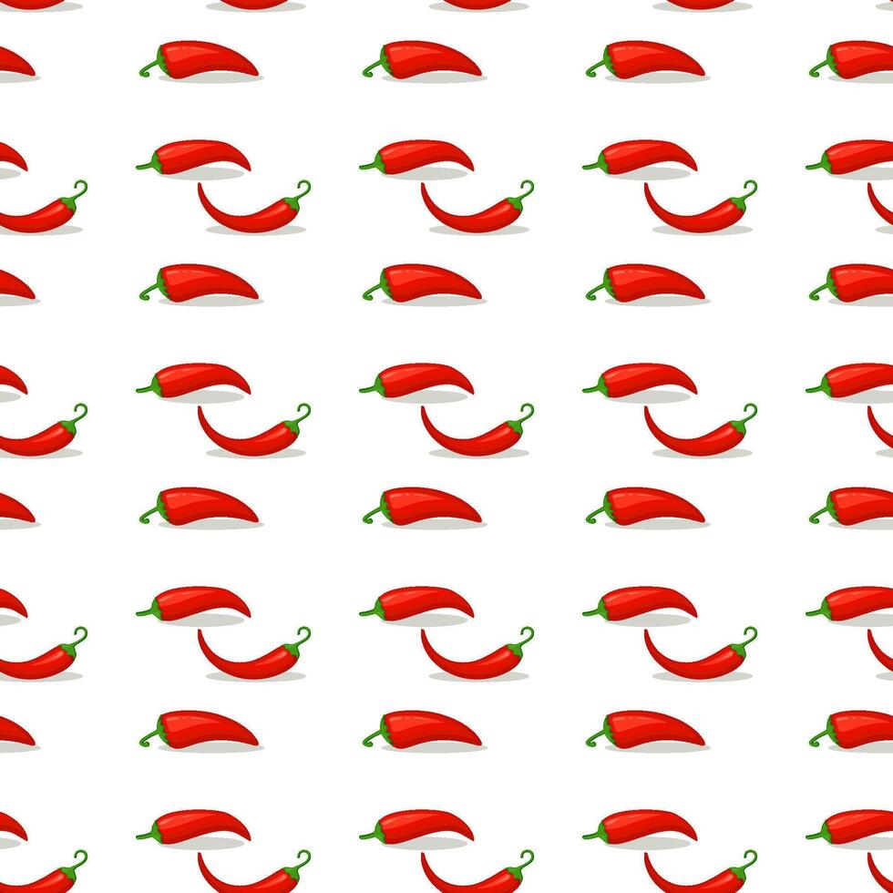 hot chilli pepper pattern red on white vector