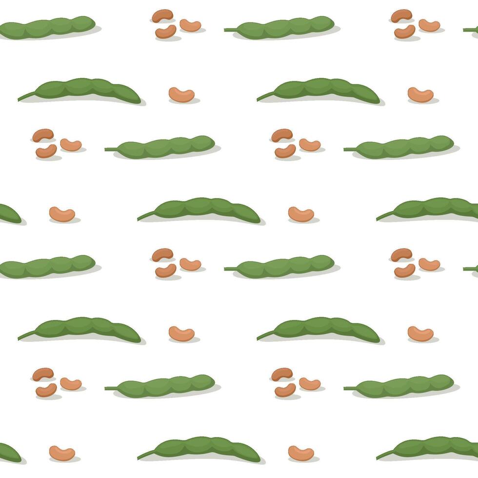 Seamless background. Pods of green bean vector