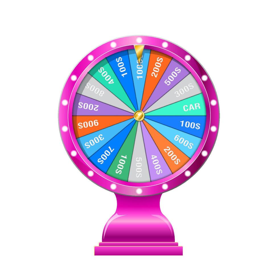 wheel of fortune on stand 3d object vector