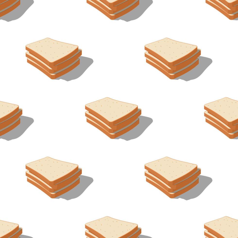 Bright realistic tasty toasts, breakfast pattern vector