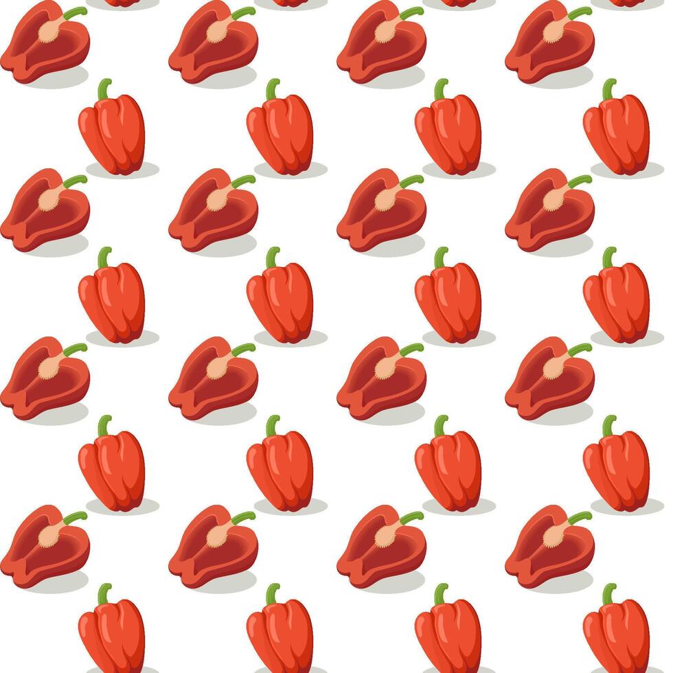 sseamlesss pattern with red bell pepper vector