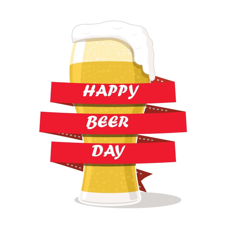 Glass of beer isolated on white illustration vector