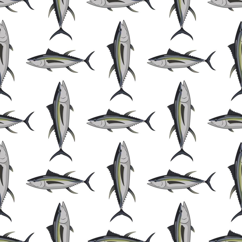 Tuna shoal in the sea seamless pattern vector