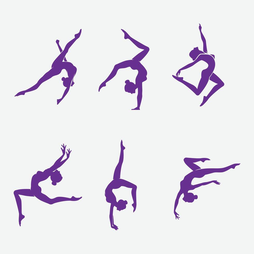 Pole dance or ballet silhouette vector