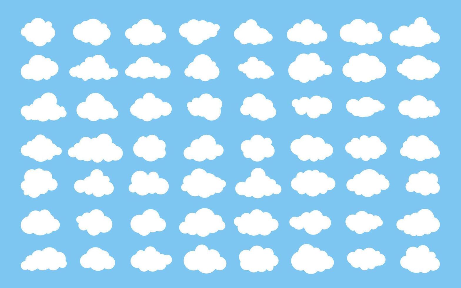 Cloud. cloudy set isolated on blue background. vector