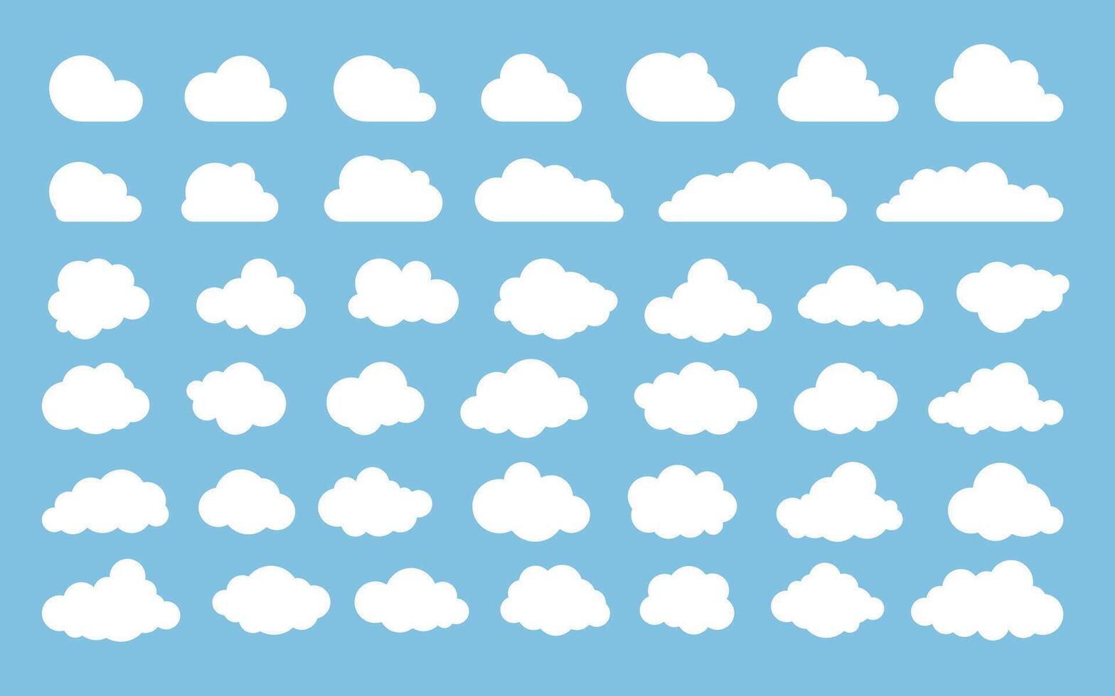 Cloud. Abstract white cloudy set isolated on blue vector