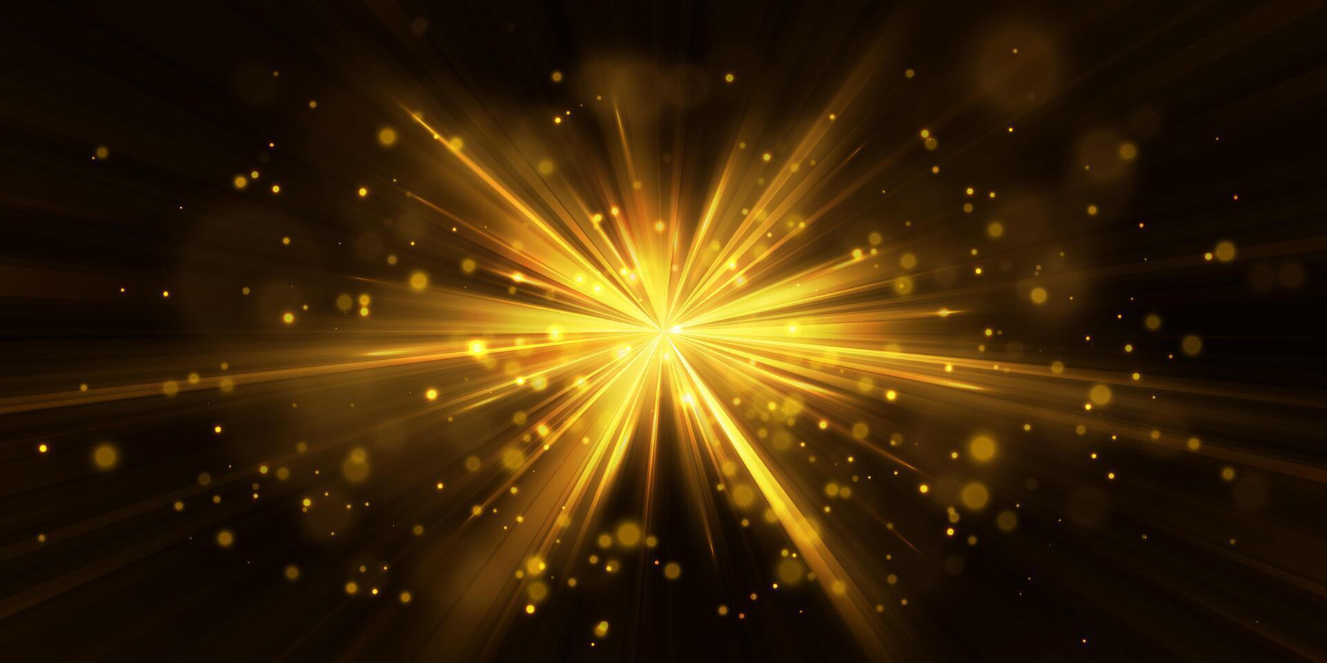 Bright flash effect with rays and glare. Light light blur effect. illustration vector