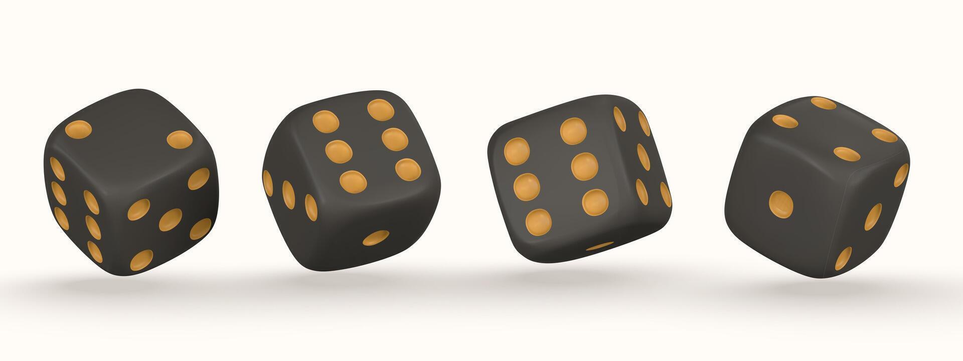 Realistic 3d dice different sides. Casino game concept. illustration vector