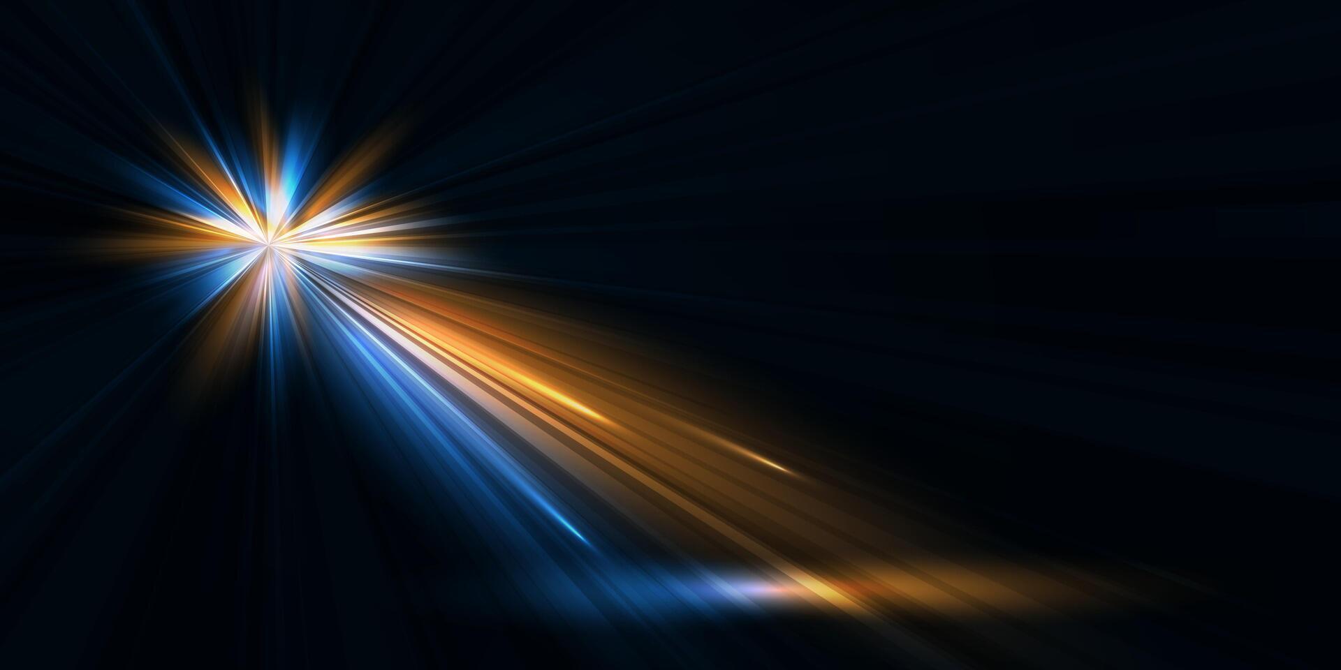 Bright flash effect with rays and glare. Light light blur illustration vector