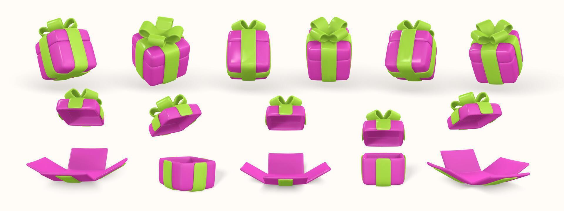 3d gift box . Plastic box with shadow isolated on light background. illustration vector