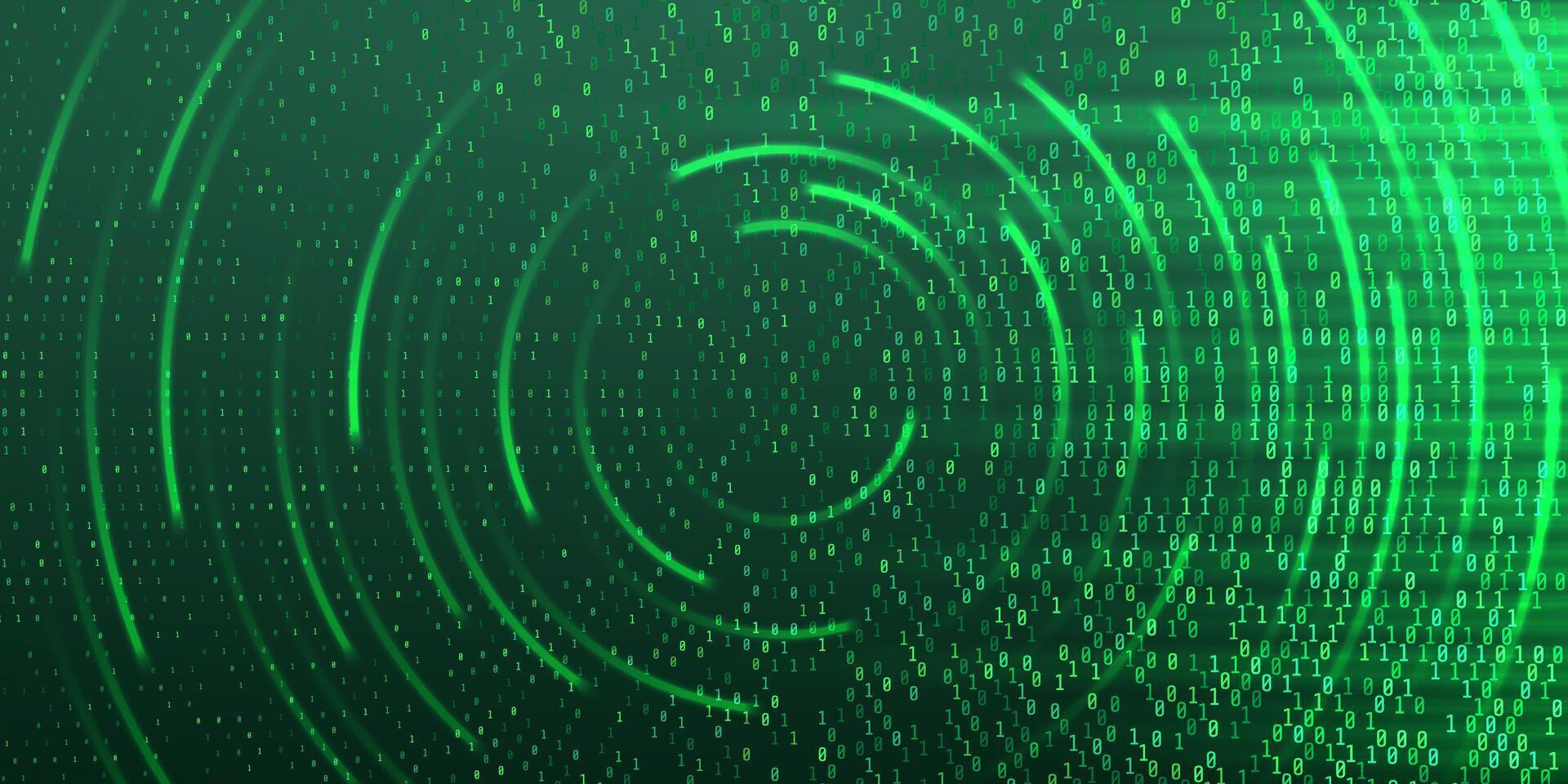 Digital data technology Green futuristic cyberspace vector