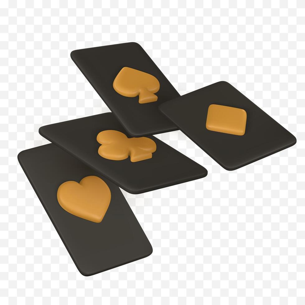 Realistic 3d playing cards. Casino game concept. Set of aces . illustration vector
