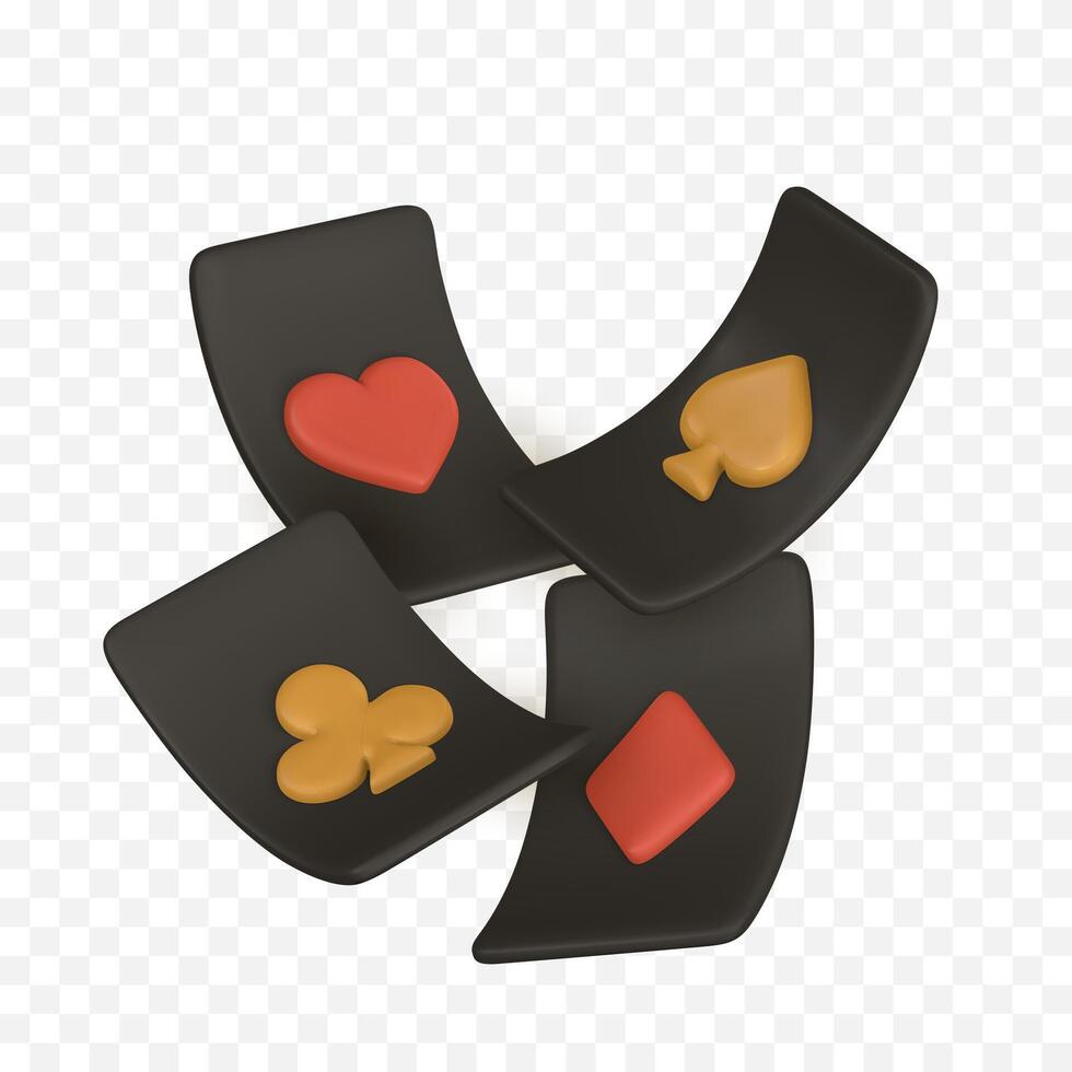 Realistic playing cards. Casino game concept. Set of aces of different suits. illustration vector