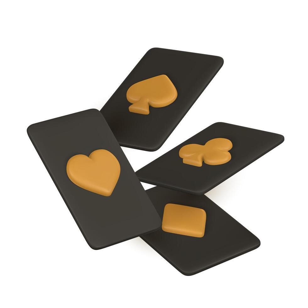 Realistic 3d playing cards vector