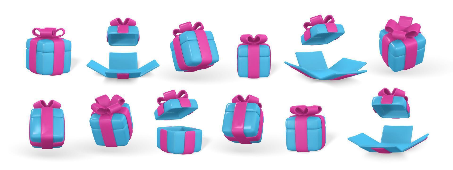 3d gift box Plastic box with shadow isolated on light background. illustration vector