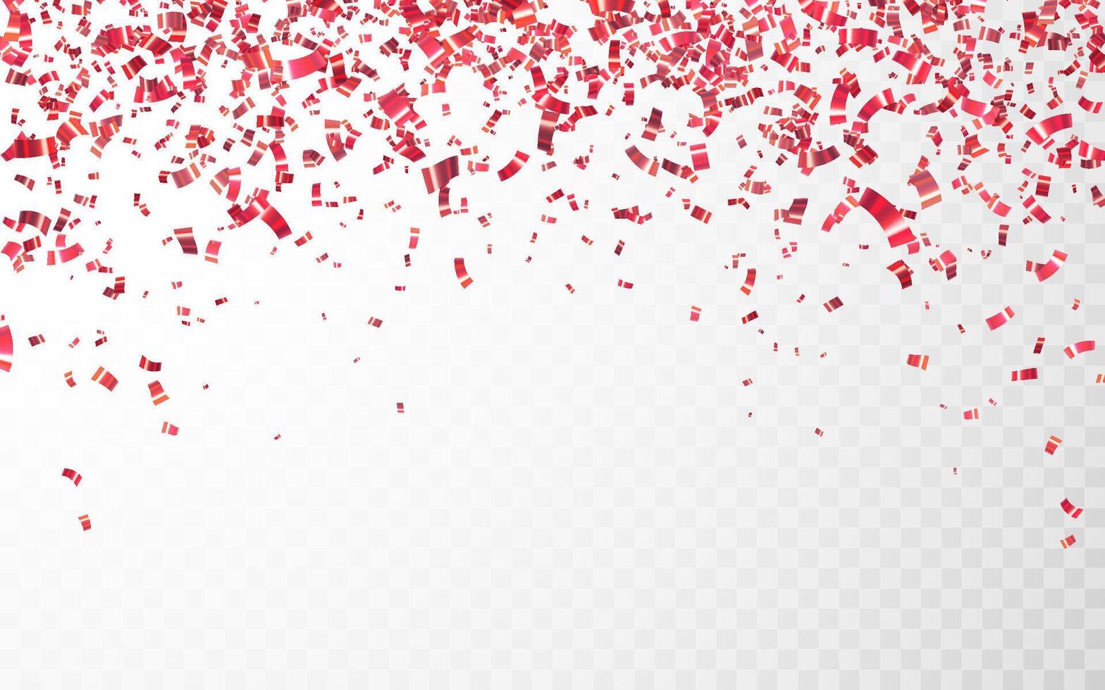 Red confetti. Celebration carnival falling shiny glitter confetti. Luxury greeting card. illustration vector