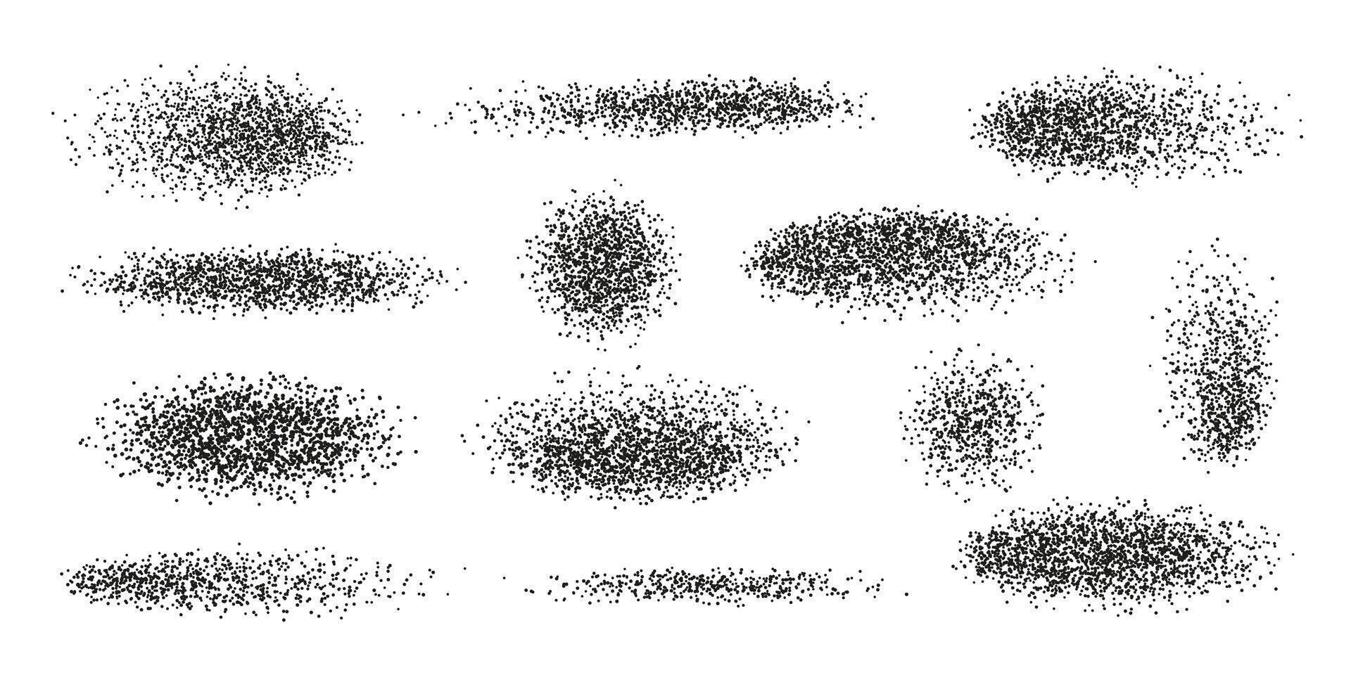 Galaxy Dust Scatter Set, Star Cloud Cluster Textures, Space Particle Effect, Cosmic Noise, Stardust Isolated Shapes for Science, Fantasy, and Outer Space Design. Illustration vector