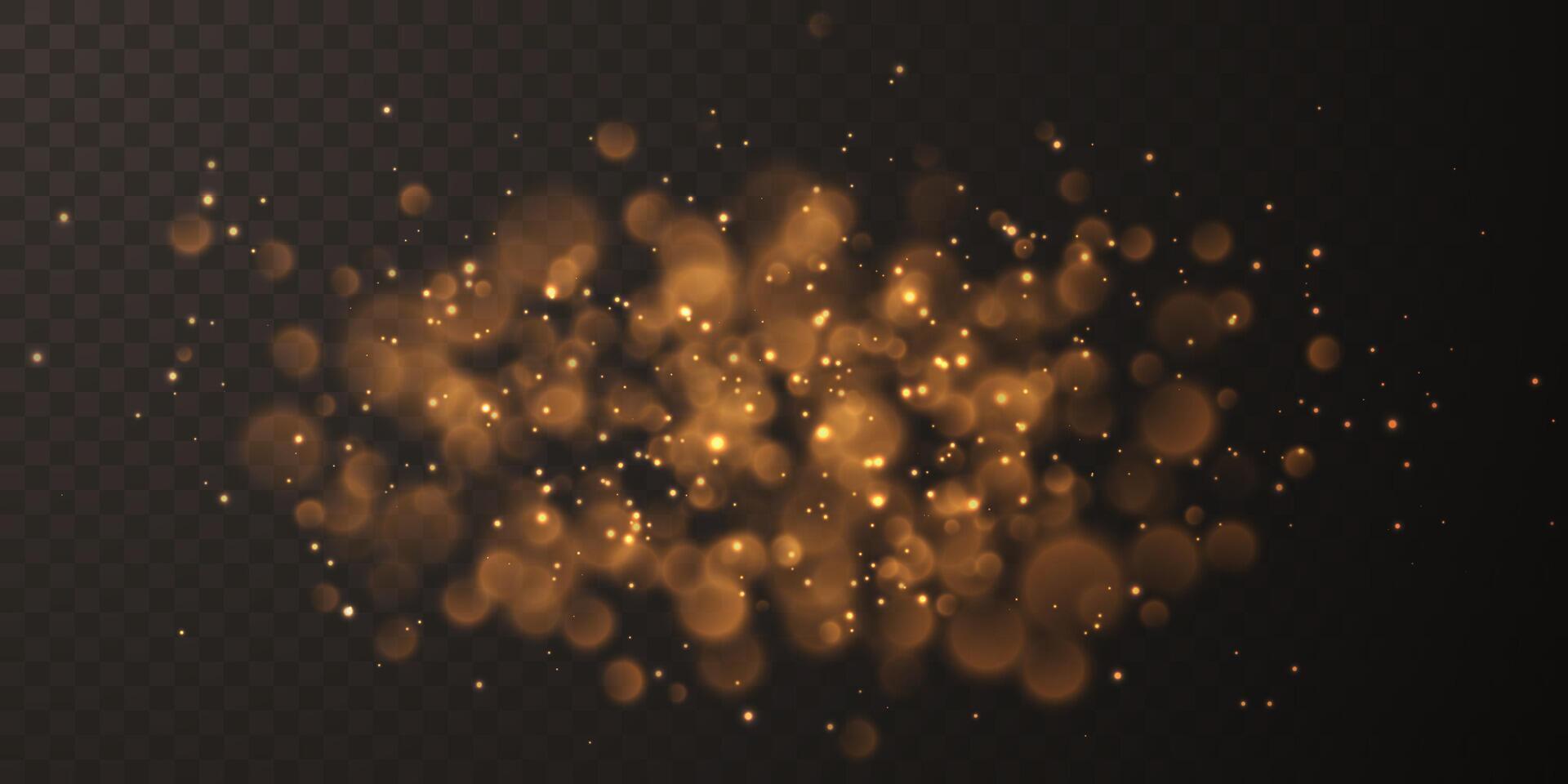 sparkling gold dust Glowing bokeh and glitter texture design. illustration vector
