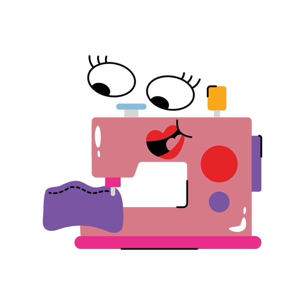 Sewing machine Concept Sticker. Eps 10 file vector
