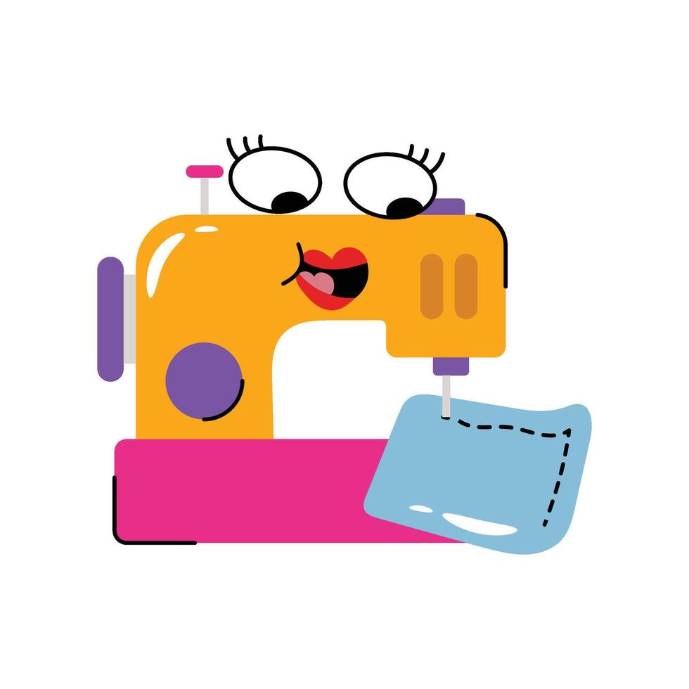 Sewing machine Sticker. Eps 10 file vector