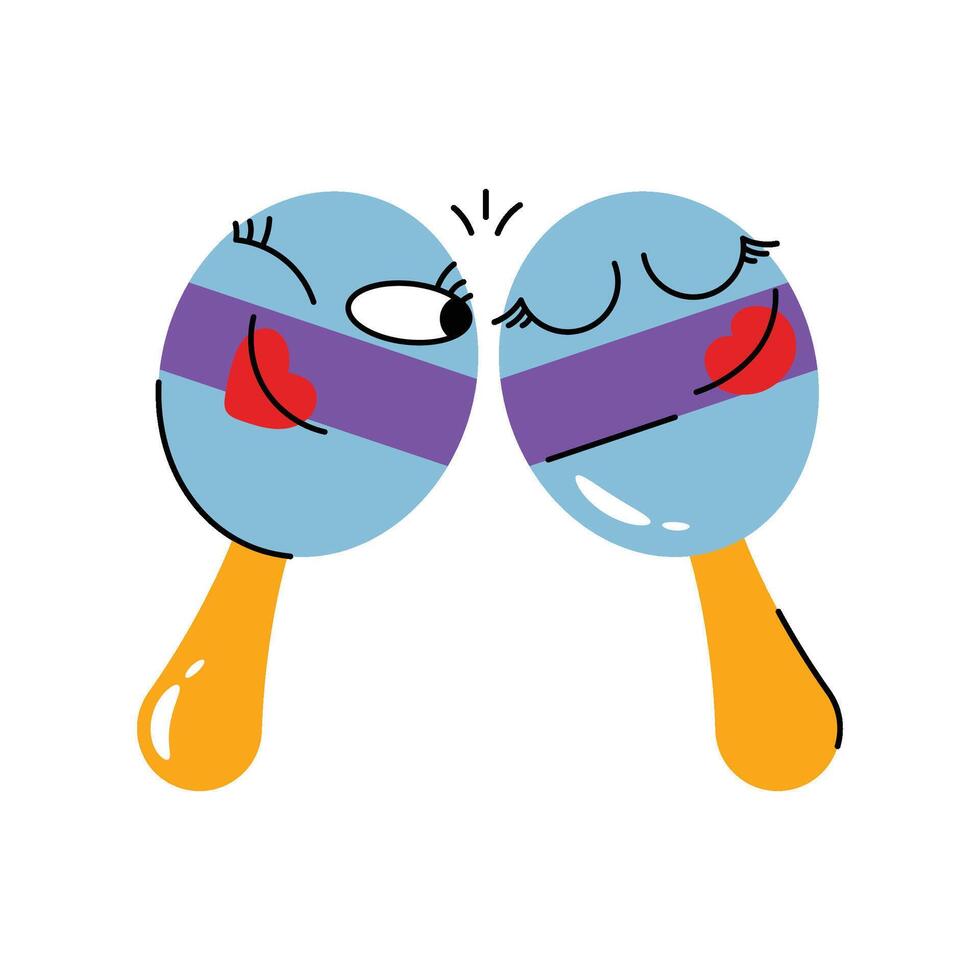 Maracas Sticker. Eps 10 file vector