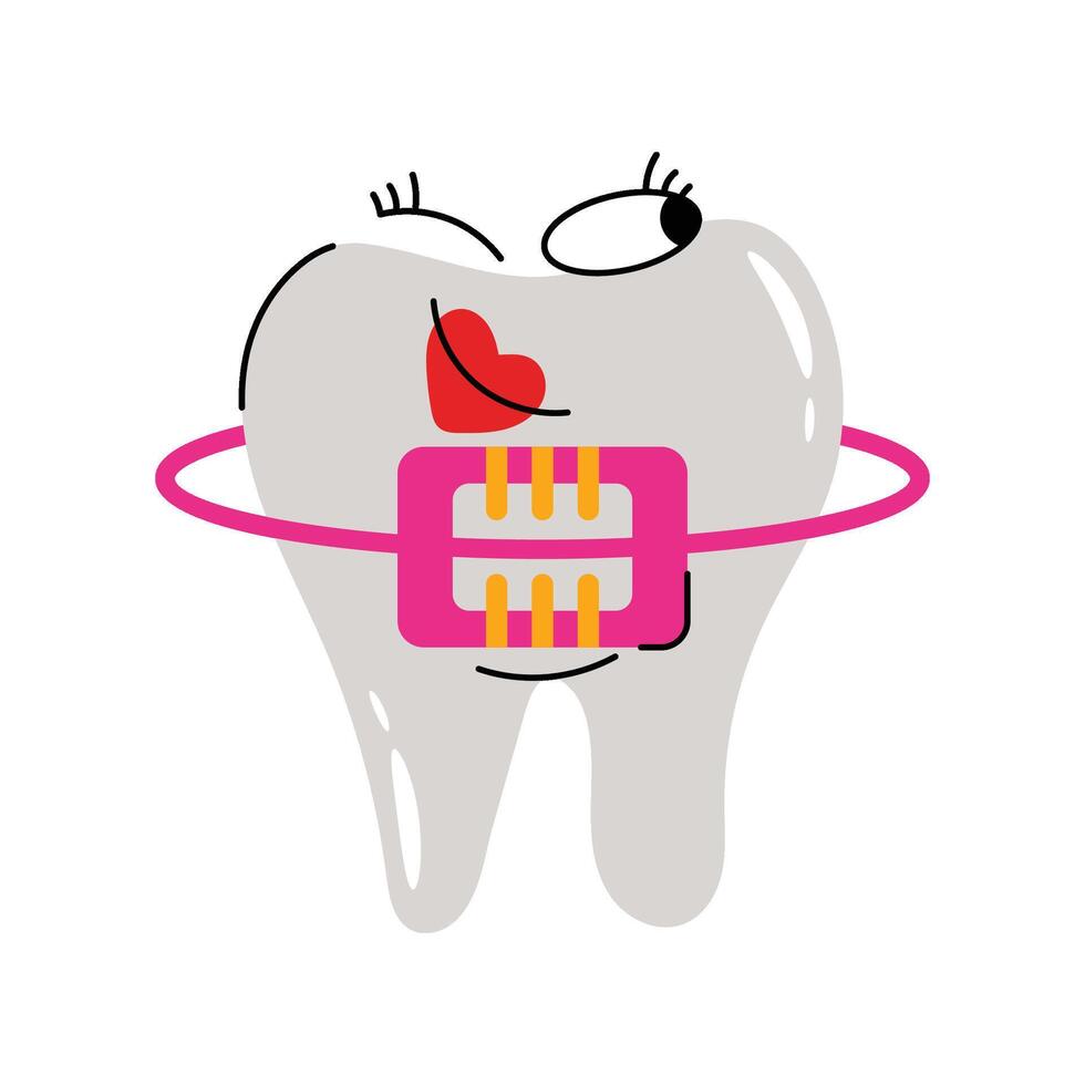 Braces Sticker. Eps 10 file vector
