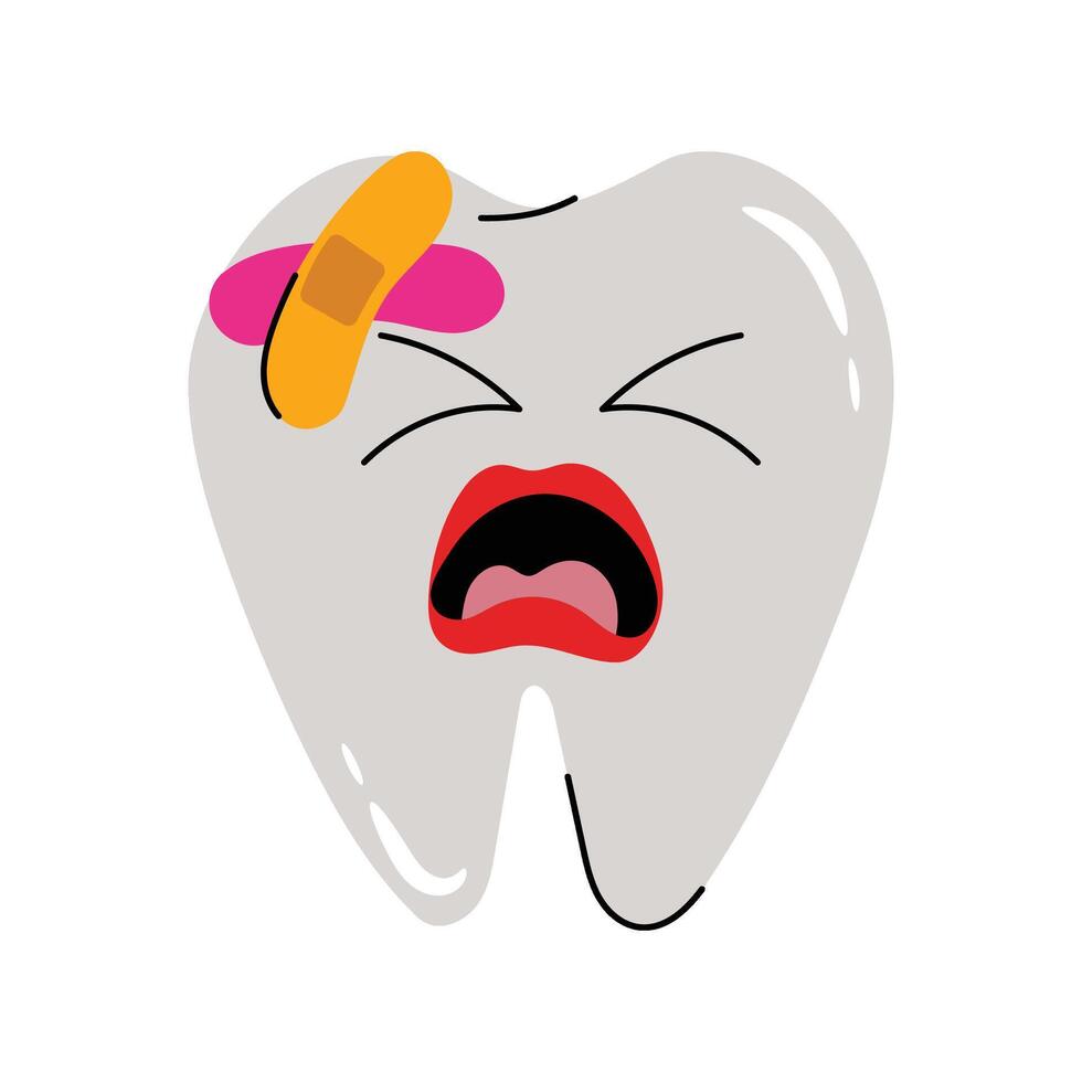 Tooth pain Sticker. Eps 10 file vector