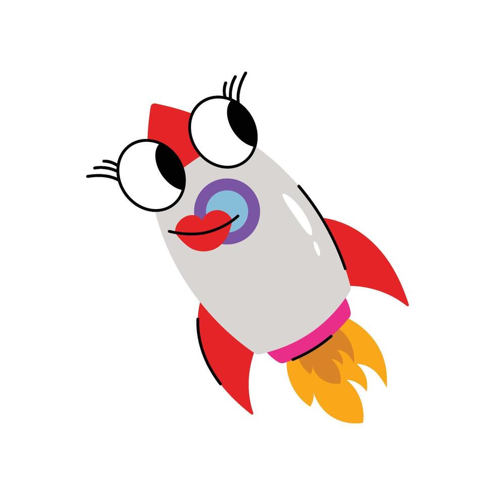 Rocket Sticker. Eps 10 file vector
