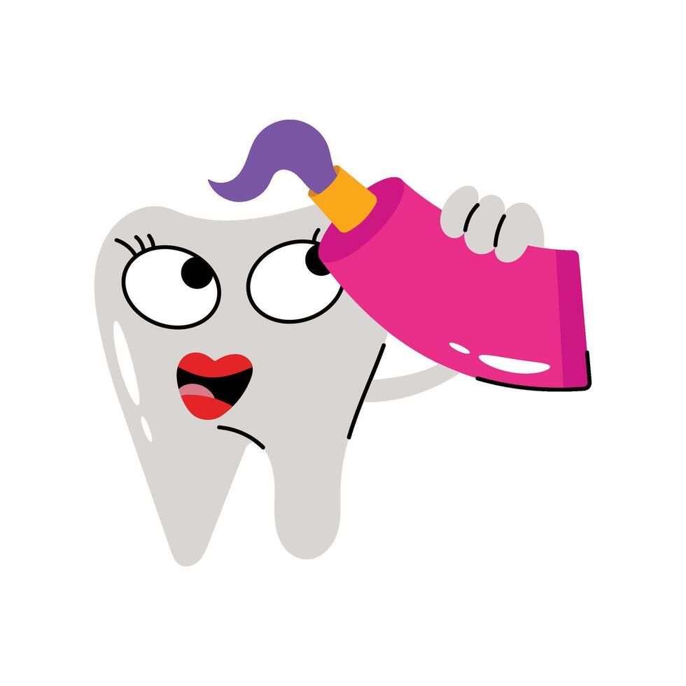 Tooth paste Sticker. Eps 10 file vector