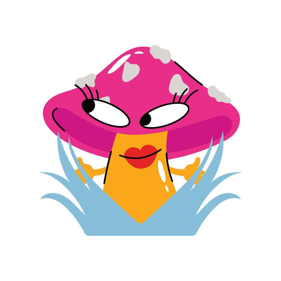 Mushroom Sticker. Eps 10 file vector