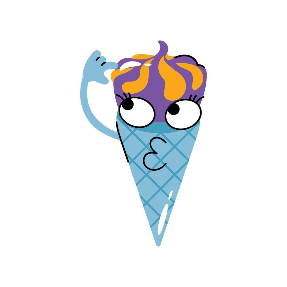 Multi Ice cream cone Concept Sticker. Eps 10 file vector