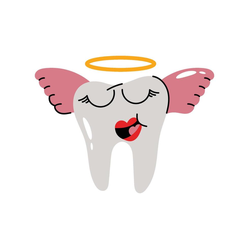 Angel tooth Sticker. Eps 10 file vector