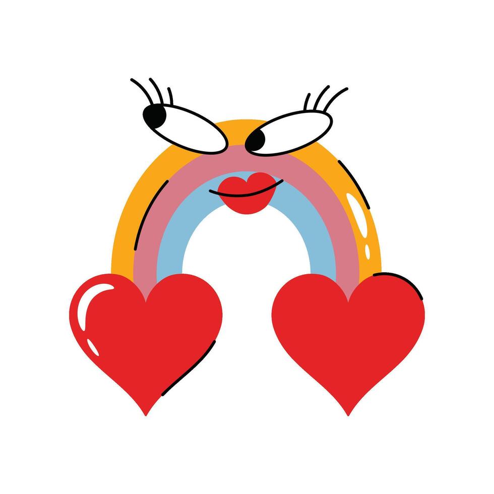 Rainbow Sticker. eps 10 file vector