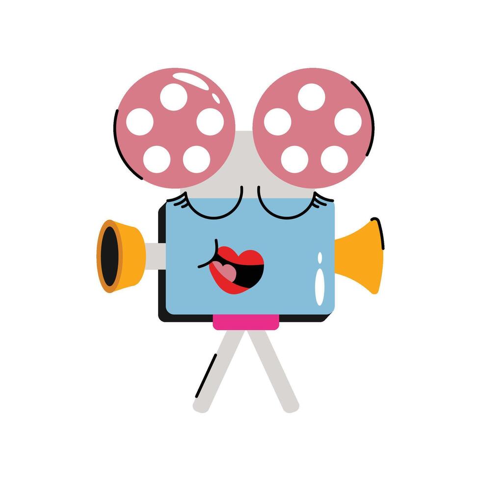 Movie camera Sticker. Eps 10 file vector